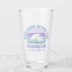 Mount Rainier National Park Washington USA Retro Glass