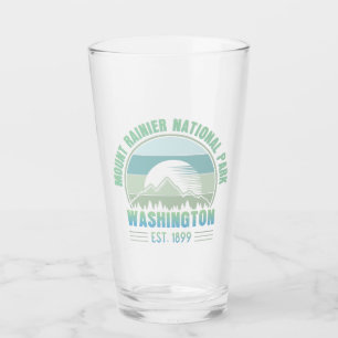 Mount Rainier National Park Washington USA Retro Glass