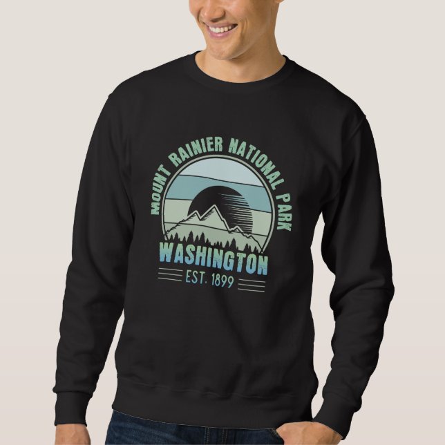 Mount Rainier National Park Washington USA Retro Sweatshirt (Front)