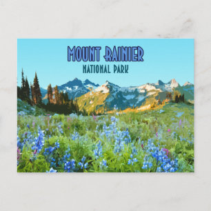 Mount Rainier National Park Washington Vintage Postcard
