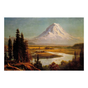 Mount Rainier painting by Albert Bierstadt Poster