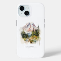 Mount Rainier PNW Watercolor Scenery Personalised