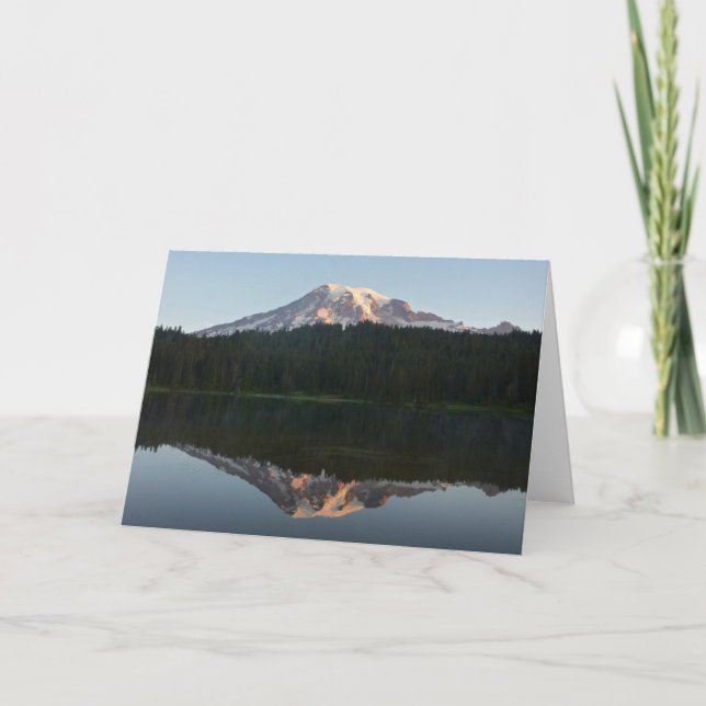 Mount Rainier Reflected Sunrise I Card (Front)
