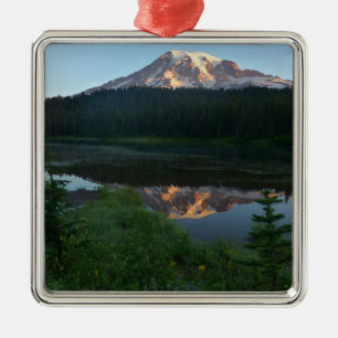 Mount Rainier Reflected Sunrise II Metal Ornament