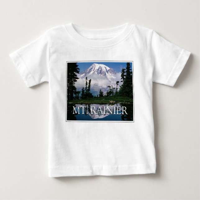 Mount Rainier | Reflection in a Mountain Pond Baby T-Shirt (Front)