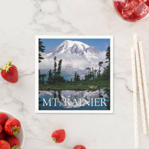Mount Rainier   Reflection in a Mountain Pond Napkin