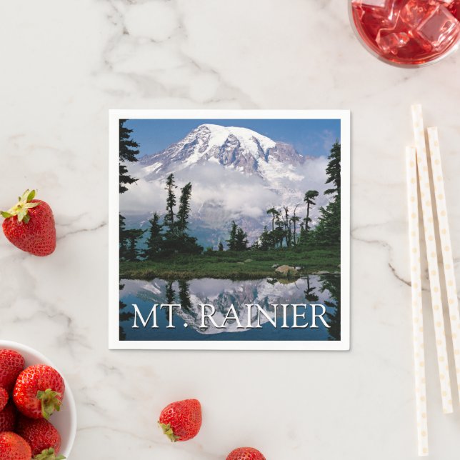 Mount Rainier | Reflection in a Mountain Pond Napkin (Insitu)