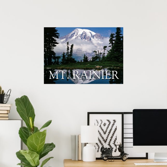 Mount Rainier | Reflection in a Mountain Pond Poster (Home Office)