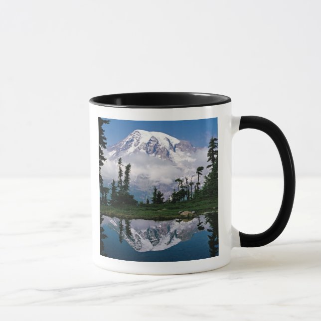 Mount Rainier relected in a mountain tarn Mug (Right)