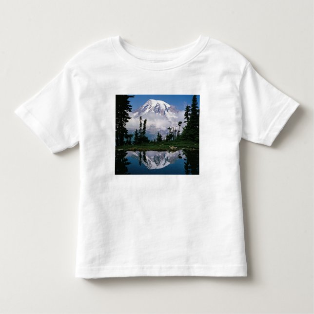 Mount Rainier relected in a mountain tarn Toddler T-Shirt (Front)