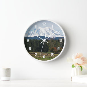 Mount Rainier Scenic Landscape Clock