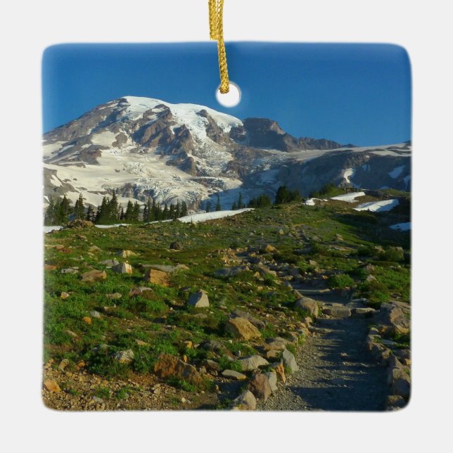 Mount Rainier Skyline Trail View Ceramic Ornament (Front)