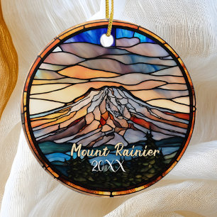 Mount Rainier Vacation Souvenir Ceramic Ornament