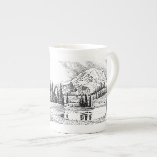 Mount Rainier, Washington Bone China Mug (Front Right)