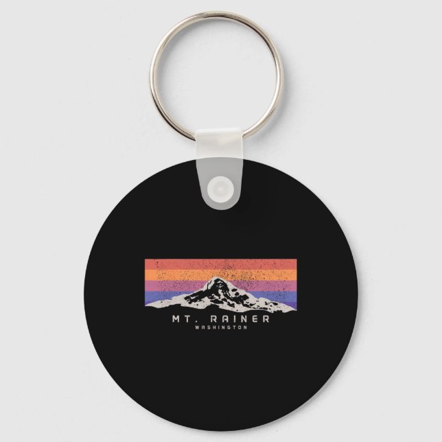 Mount Rainier Washington Mountain Mt Climbing Summ Key Ring (Front)