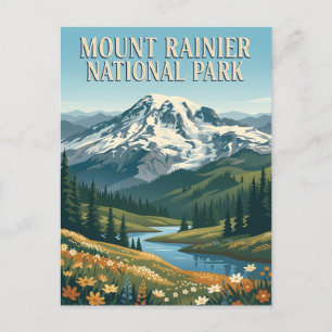 Mount Rainier Washington National Park Poster Postcard