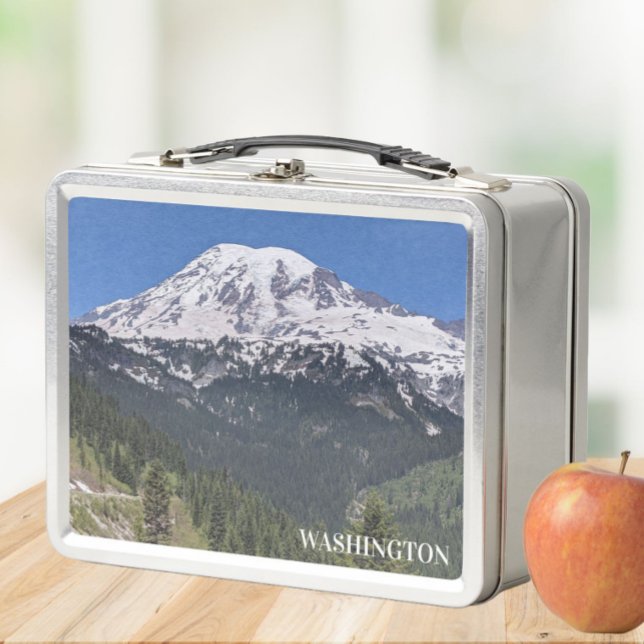 Mount Rainier Washington Photo Metal Lunch Box (In Situ Apple)