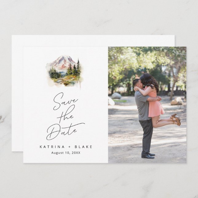 Mount Rainier Washington Save the Date (Front/Back)