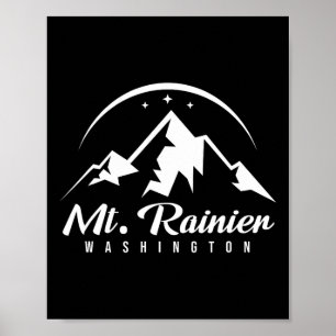 Mount Rainier Washington Ski Resort Skiing Snowboa Poster