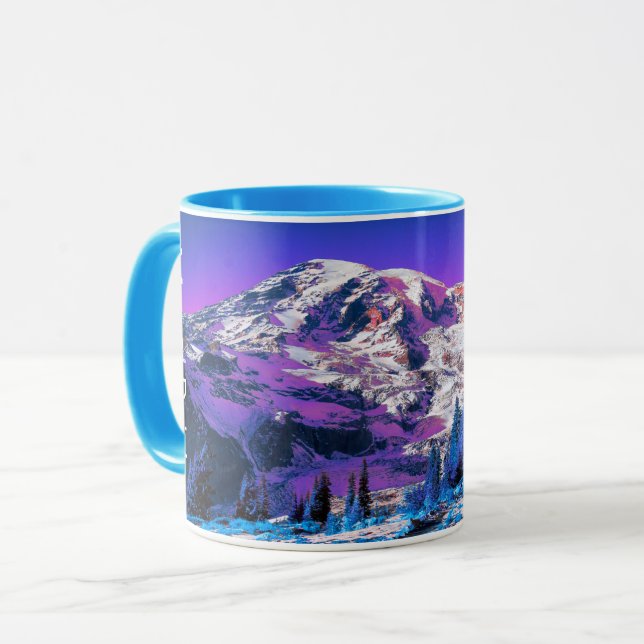 Mount Rainier Washington State Colourful Mountain Mug (Front Left)