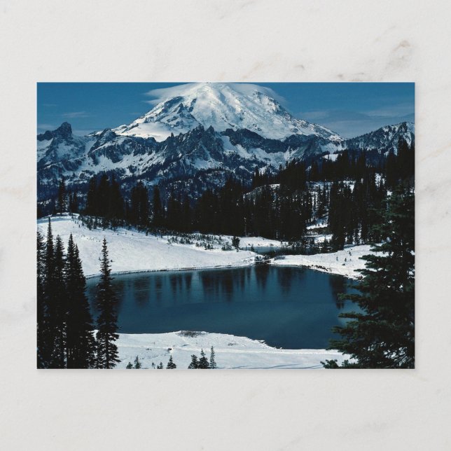 Mount Rainier, Washington State, U.S.A. Winter Postcard (Front)