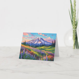 Mount Rainier Watercolor Stationery Card