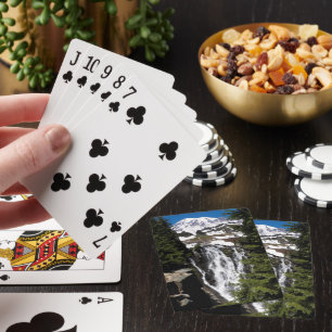 Mount Rainier Waterfall Landscape Playing Cards