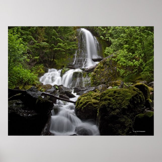 Mount Rainier Waterfall Poster (Front)