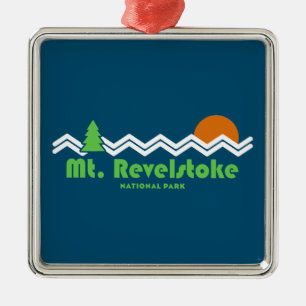 Mount Revelstoke National Park Retro Metal Ornament