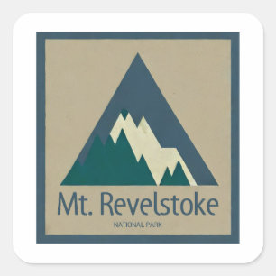 Mount Revelstoke National Park Rustic Square Sticker