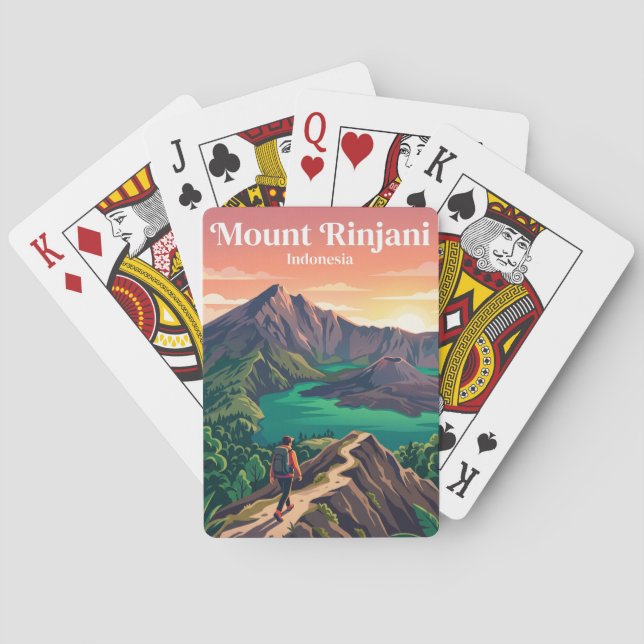 Mount Rinjani Indonesia Playing Cards (Back)