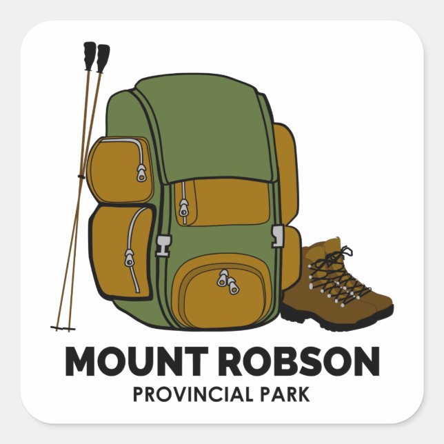 Mount Robson Provincial Park Backpack Square Sticker (Front)