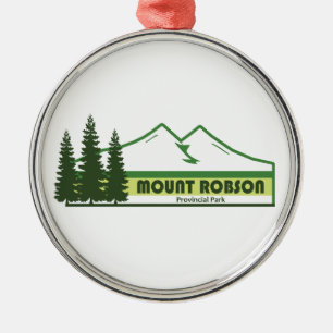 Mount Robson Provincial Park Green Stripes Metal Ornament