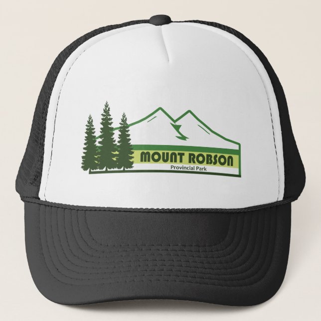 Mount Robson Provincial Park Green Stripes Trucker Hat (Front)