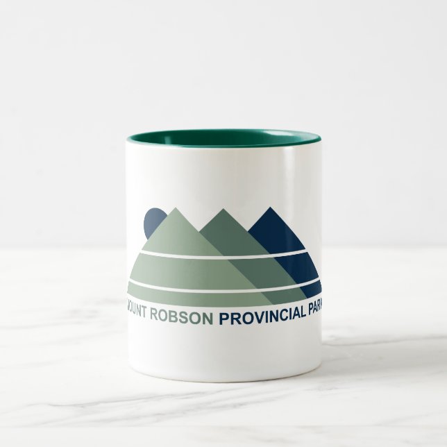Mount Robson Provincial Park Mountain Sun Two-Tone Coffee Mug (Center)