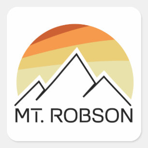 Mount Robson Retro Square Sticker