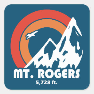 Mount Rogers Virginia Sun Eagle Square Sticker