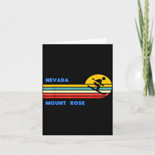 Mount rose tahoe nevada skiing skier ski retro sun card