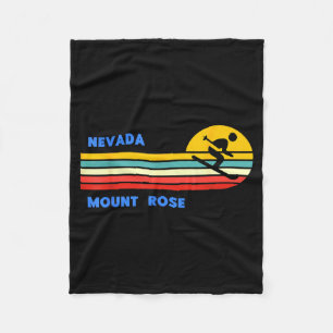 Mount rose tahoe nevada skiing skier ski retro sun fleece blanket