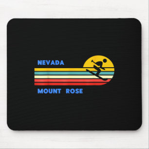 Mount rose tahoe nevada skiing skier ski retro sun mouse pad