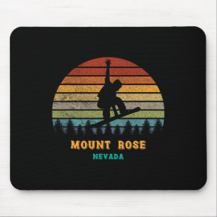 Mount Rose Tahoe Nevada Vintage Sun Snowboarding S Mouse Pad