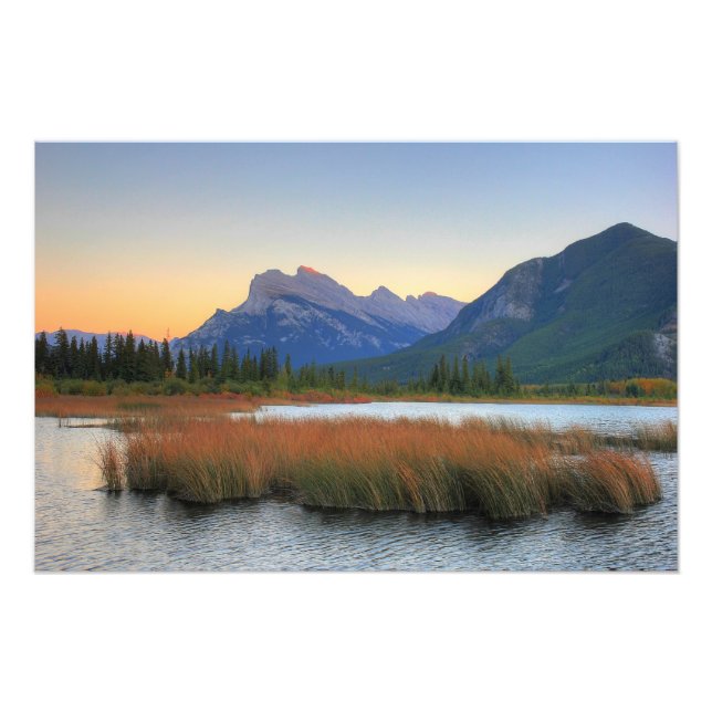 Mount Rundle and Vermilion Lake Sunset Photo Print (Front)