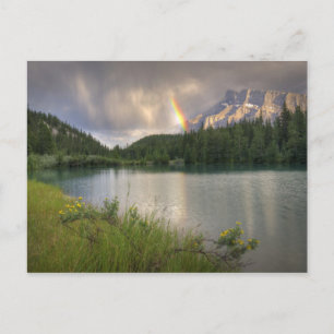 Mount Rundle Rainbow, Cascade Ponds Postcard