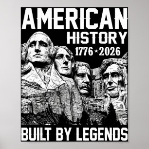 Mount Rushmore 250th Anniversary Funny Patriotic U Poster