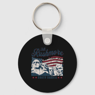 Mount Rushmore 4th Of July Celebrating Usa Flag Mt Key Ring