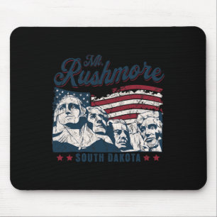 Mount Rushmore 4th Of July Celebrating Usa Flag Mt Mouse Pad