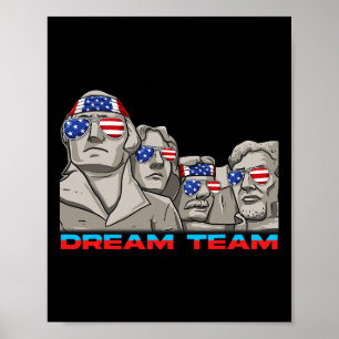 Mount Rushmore 4th Of July Funny Patriotic Preside Poster