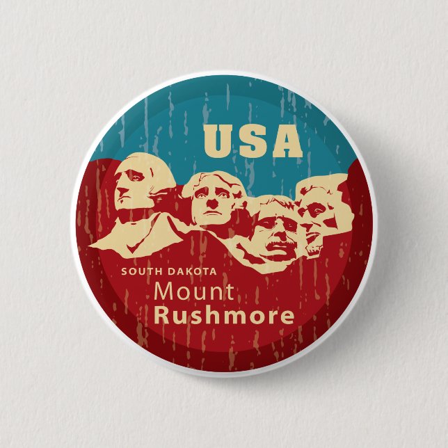 Mount Rushmore 6 Cm Round Badge (Front)