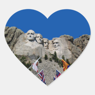 Mount Rushmore Customisable Photo Souvenir Heart Sticker