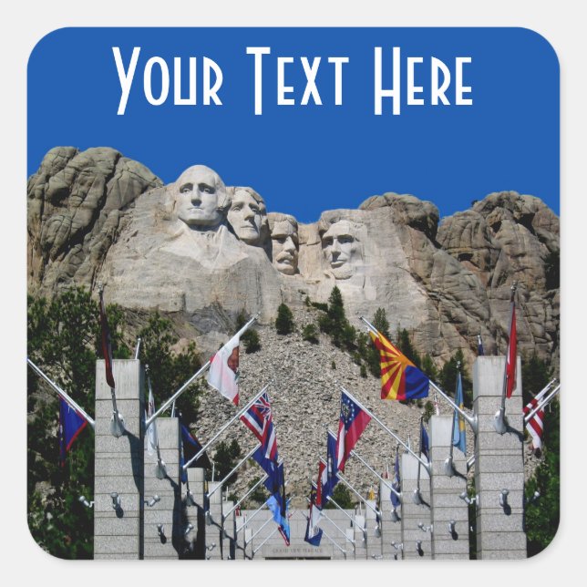 Mount Rushmore Customisable Photo Souvenir Square Sticker (Front)